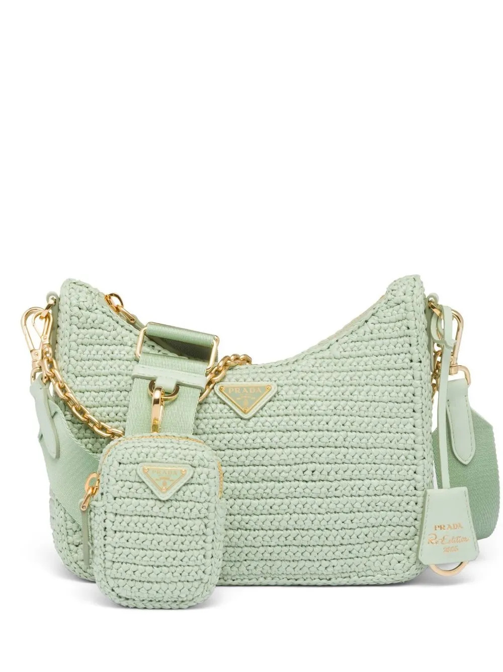 Prada Re-Edition 2005 crochet-knit Shoulder Bag - Farfetch | Farfetch Global