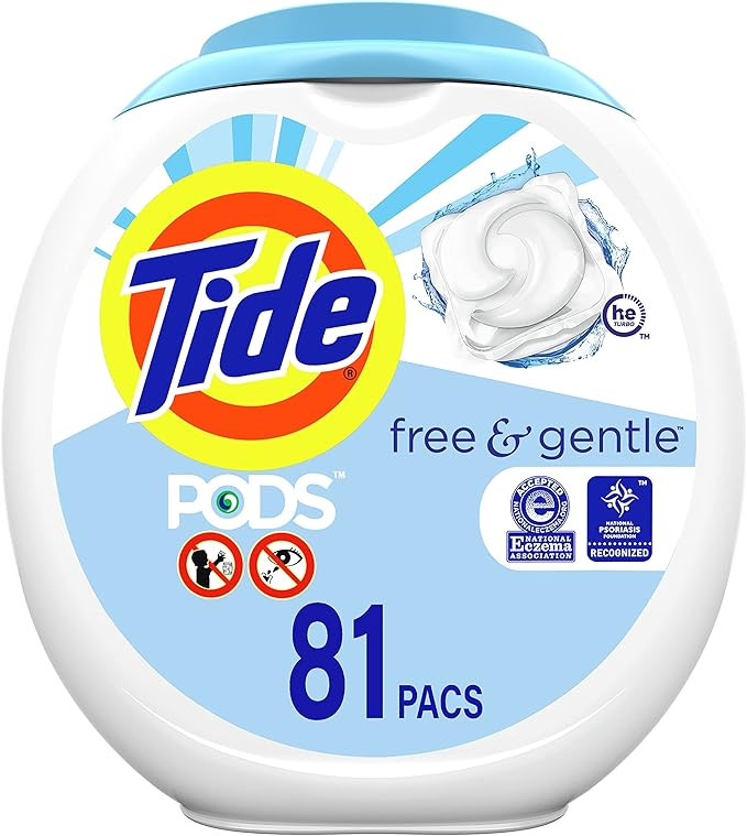 Tide PODS Free & Gentle Liquid Laundry Detergent Pacs, 81 count | Amazon (US)