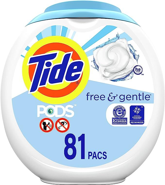 Tide PODS Free & Gentle Liquid Laundry Detergent Pacs, 81 count | Amazon (US)