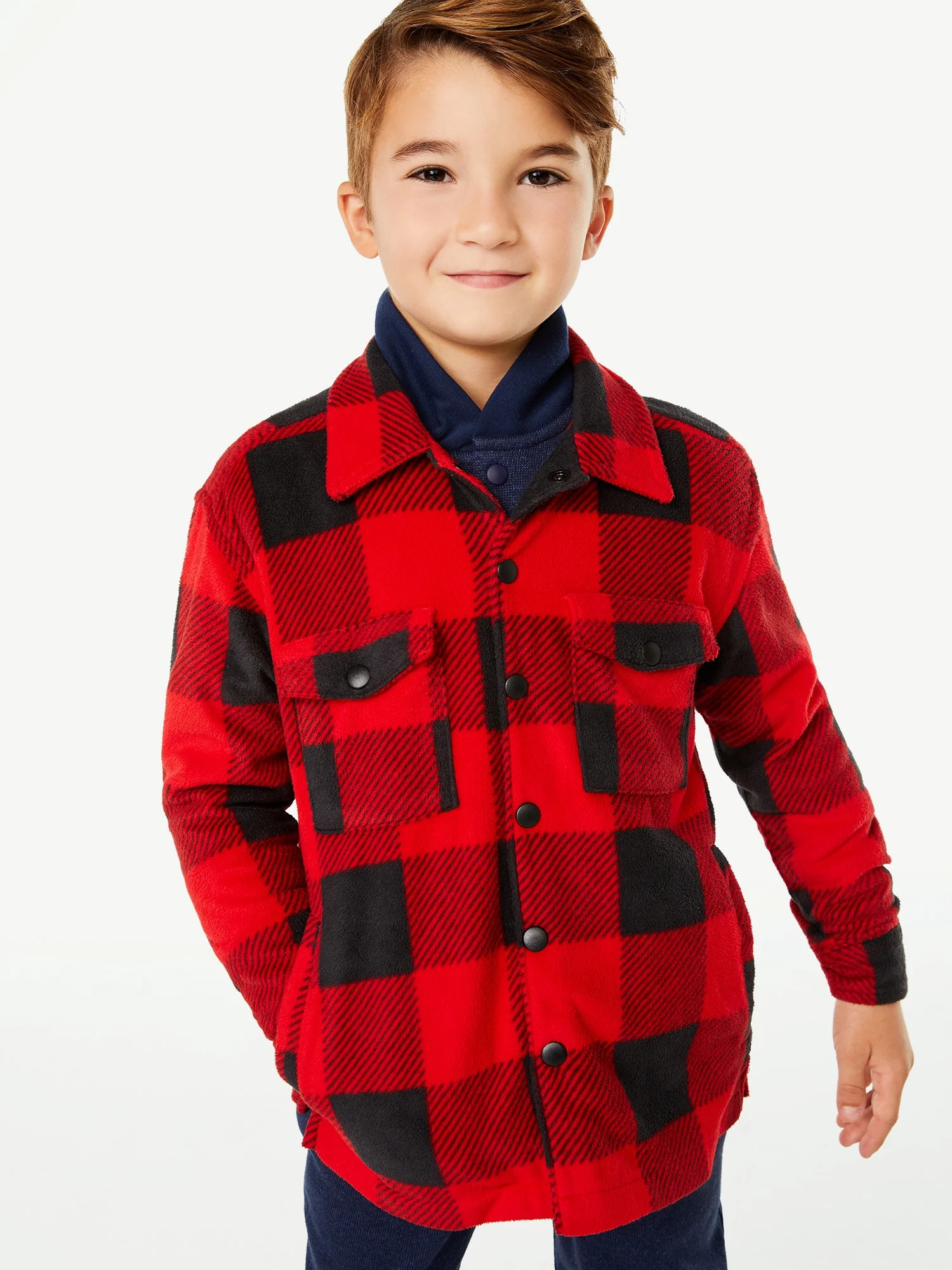 Free Assembly Boys Long Sleeve Shirt Jacket, Sizes 4-18 | Walmart (US)