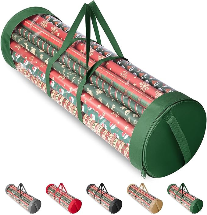 BALEINE Christmas Wrapping Paper Organizer Storage, 41" Gift Wrapping Paper Storage Containers, C... | Amazon (US)