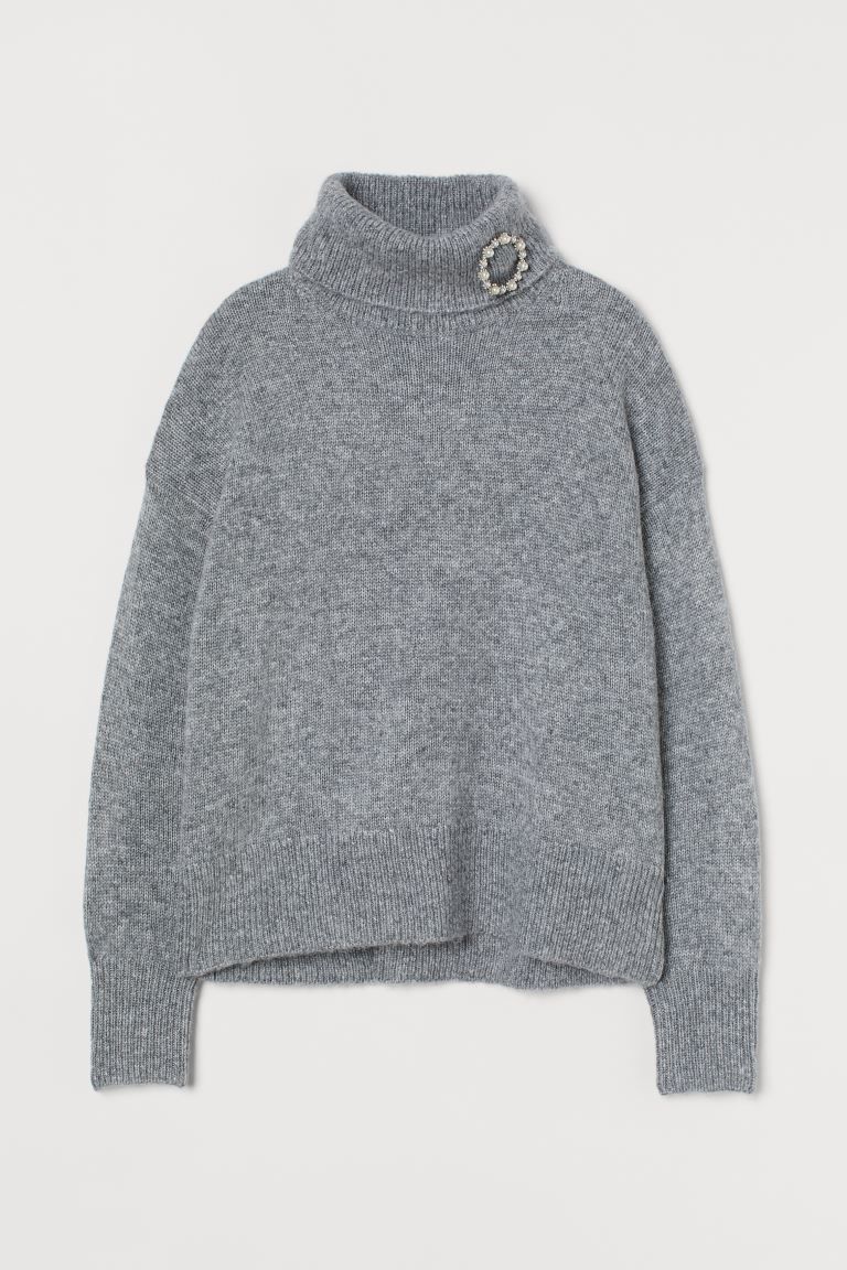 Turtleneck Sweater with Brooch | H&M (US + CA)