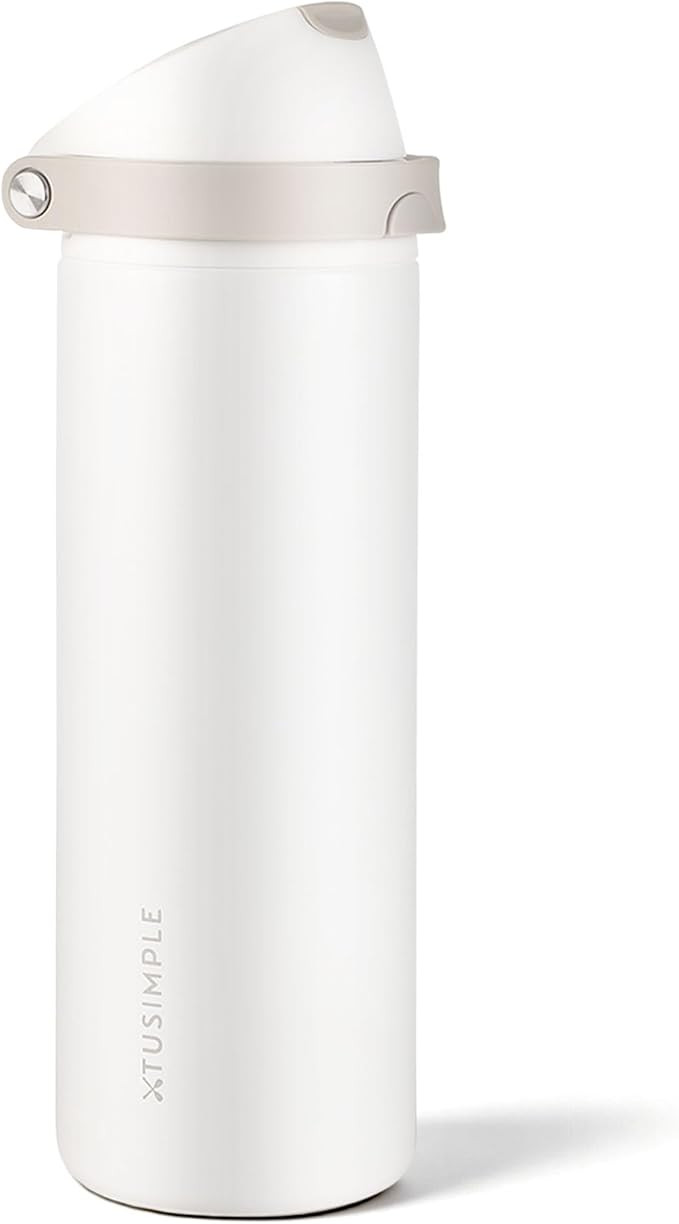 24 oz Insulated Water Bottle with Straw, Stainless Steel Water Bottle with 2-in-1 Push-Button Spo... | Amazon (US)