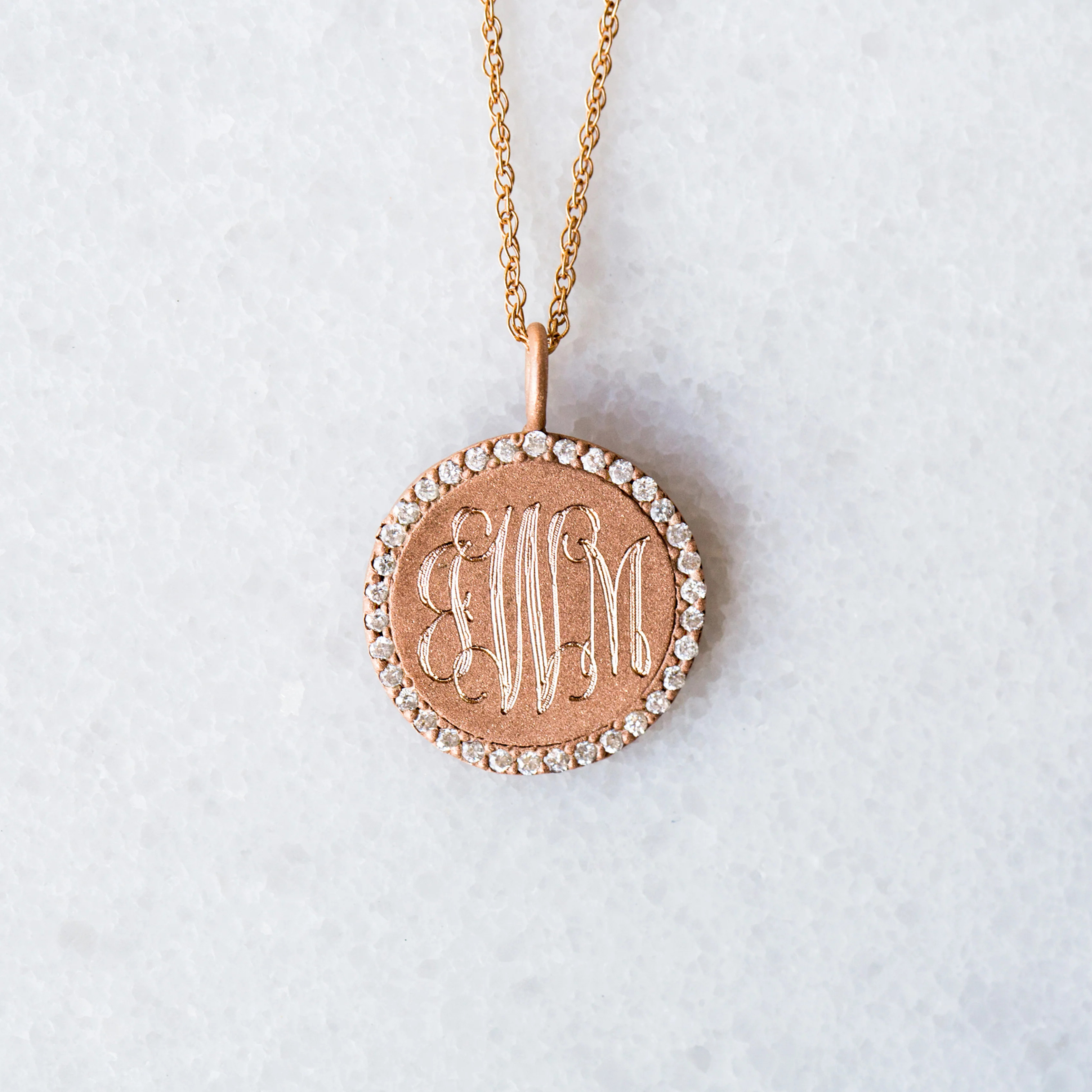 Small Diamond Bezel Disc | 14-Karat | Golden Thread