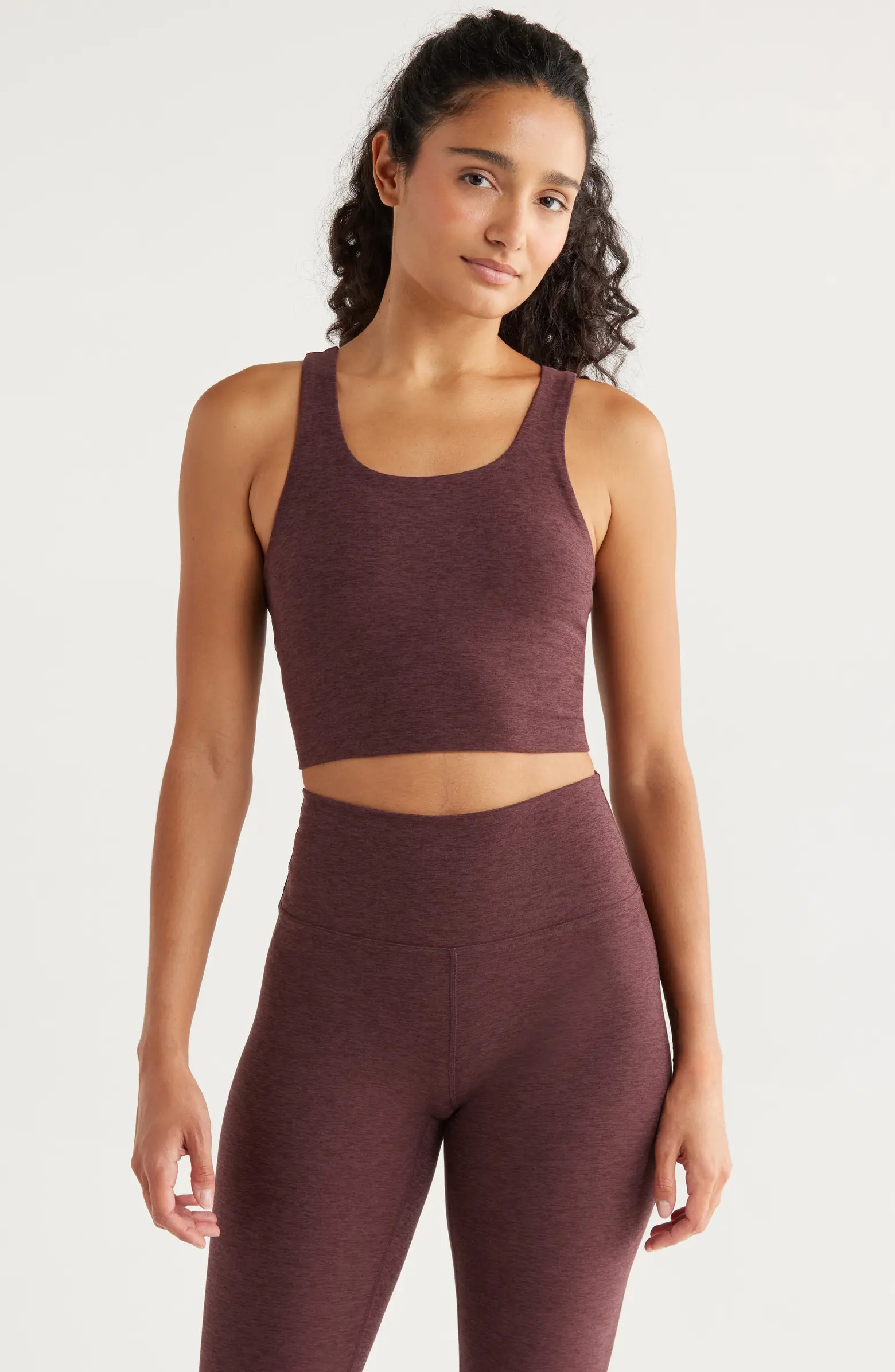 Zella Renew Mélange Support Crop Tank | Nordstrom | Nordstrom
