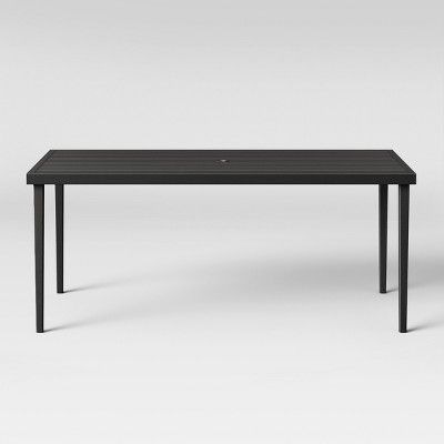 Fairmont Rectangle Steel Patio Dining Table Black - Threshold™ | Target