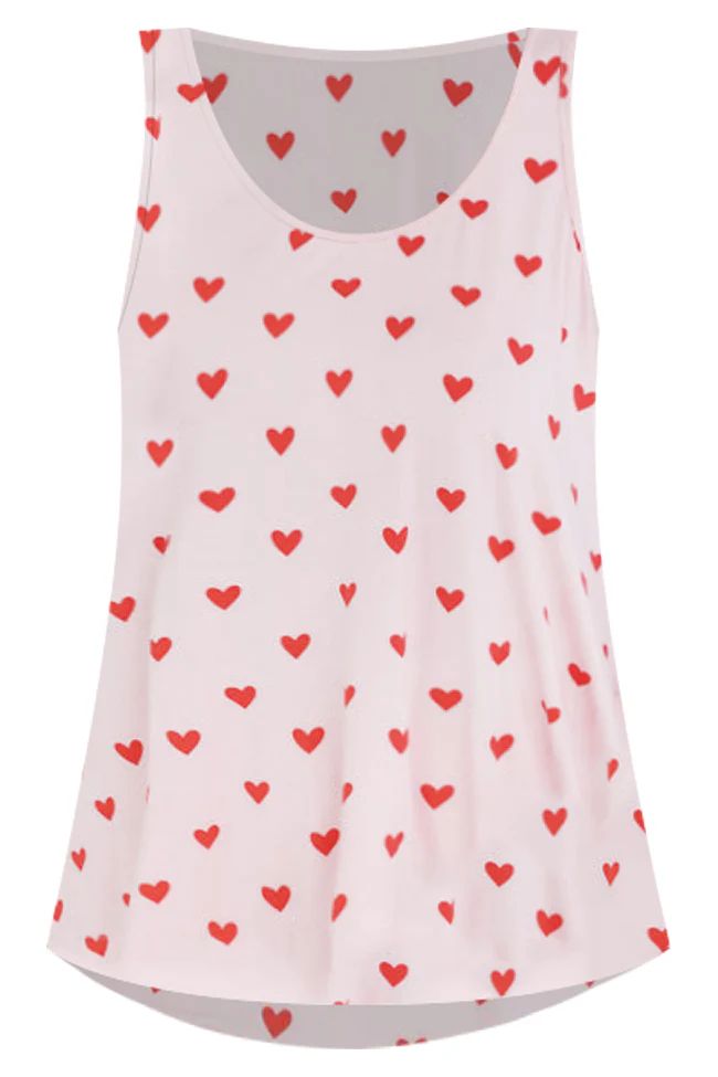 Back With Me Red And Pink Hearts Pajama Tank | Pink Lily