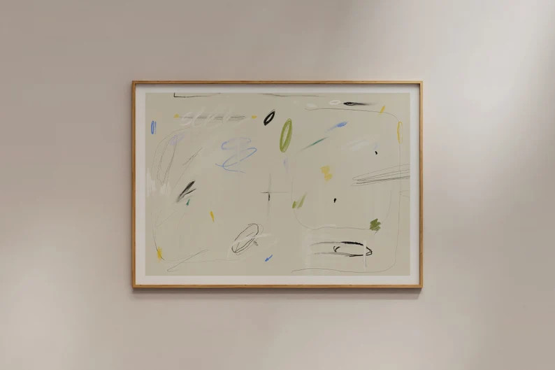 Colorful Neutral Abstract Art Print, Scribble Abstract Art, Printable Art, Gallery Wall Art, Mini... | Etsy (US)