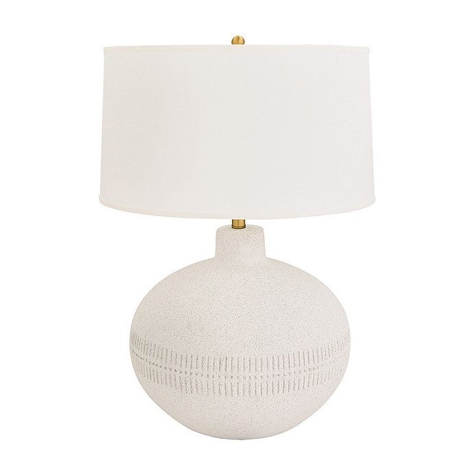Hanley White Ceramic Sphere Table Lamp Base & Drum Shade 20 inch | Ballard Designs, Inc.
