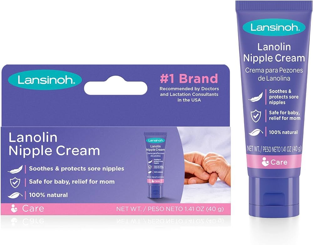 Lansinoh Lanolin Nipple Cream, Safe for Baby and Mom, Breastfeeding Essentials, 1.41 Ounces | Amazon (US)