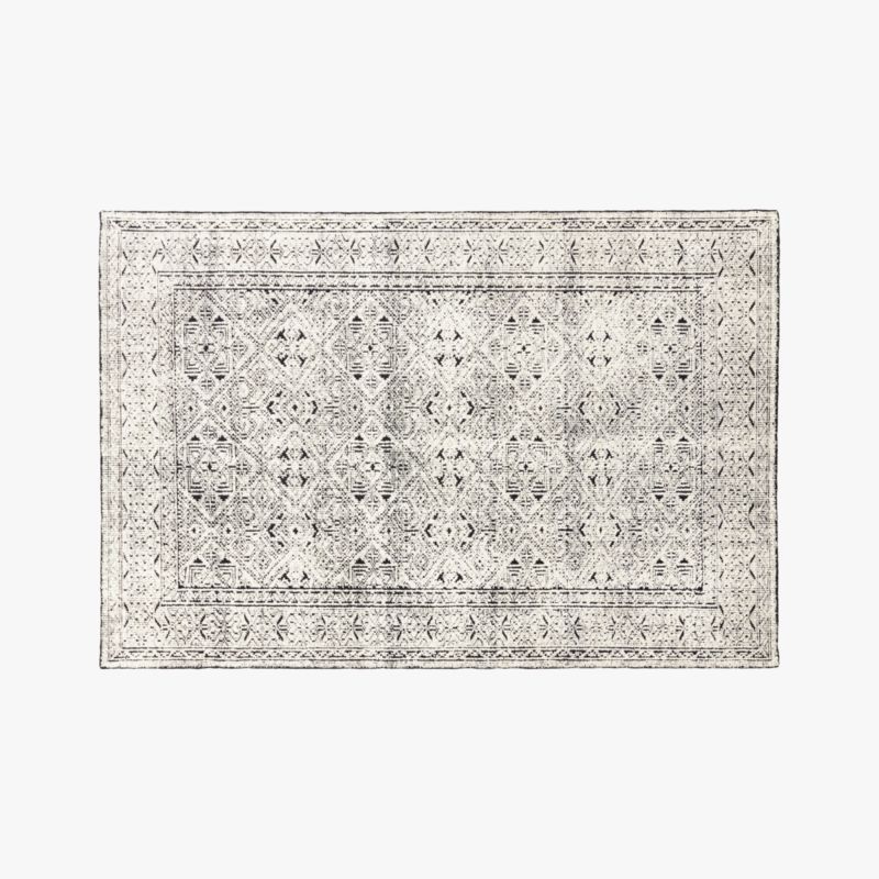 Raumont Handknotted Black Detailed Modern Area Rug 6'x9' + Reviews | CB2 | CB2