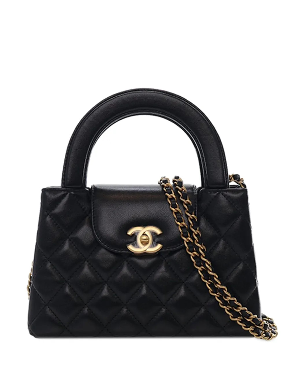 CHANEL Pre-Owned 2021-2026 Nano Quilted Lambskin Kelly Shopper Bag Satchel | Black | FARFETCH | Farfetch Global