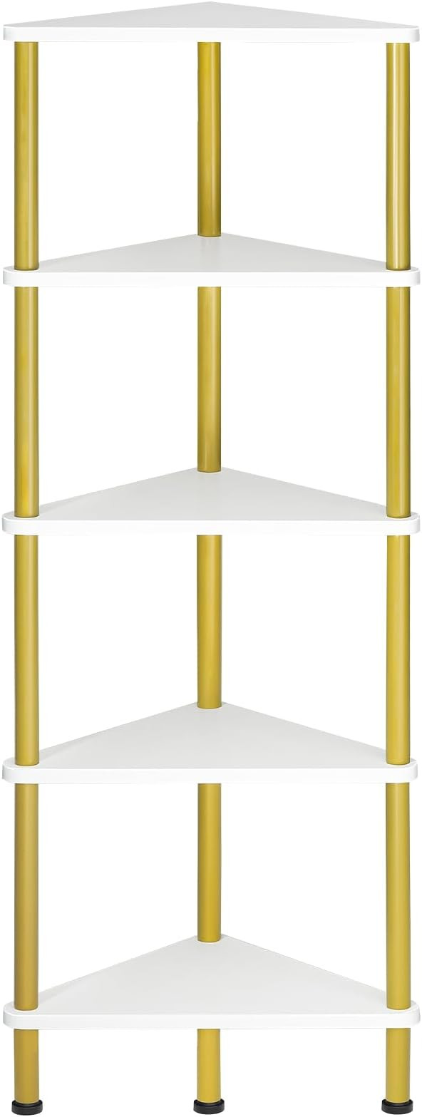 HOOBRO Corner Shelf Stand, Industrial 5-Tier Wall Corner Bookshelf with Metal Frame, Plant Displa... | Amazon (US)