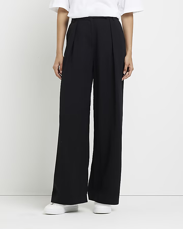 Black wide leg trousers | River Island (UK & IE)