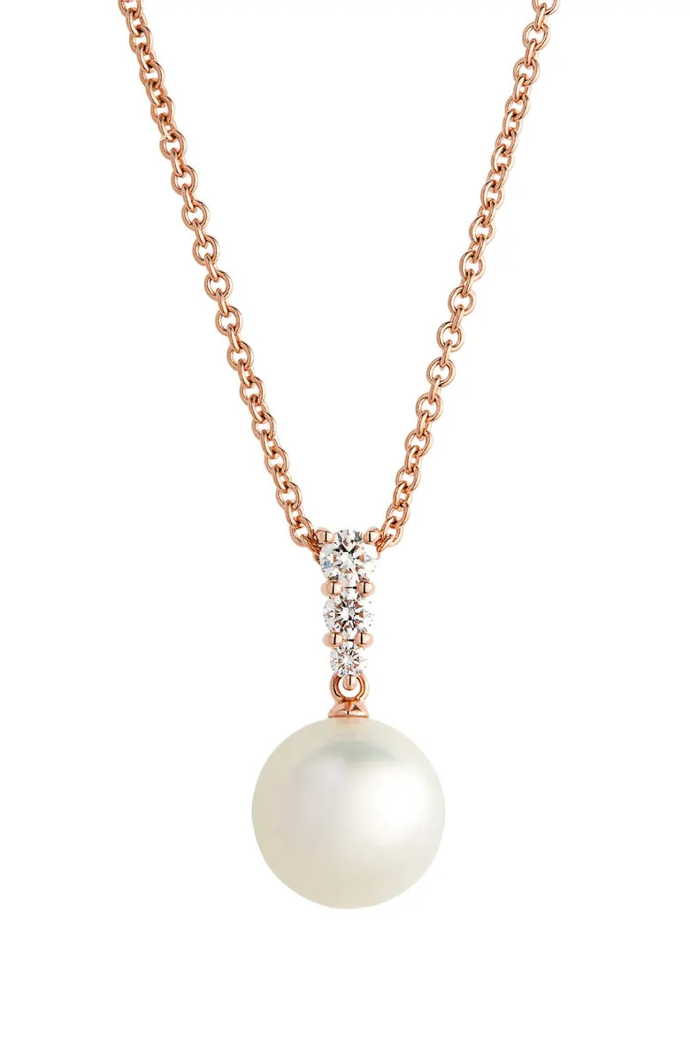 Mikimoto Morning Dew Cultured Pearl & Diamond Pendant Necklace | Nordstrom | Nordstrom