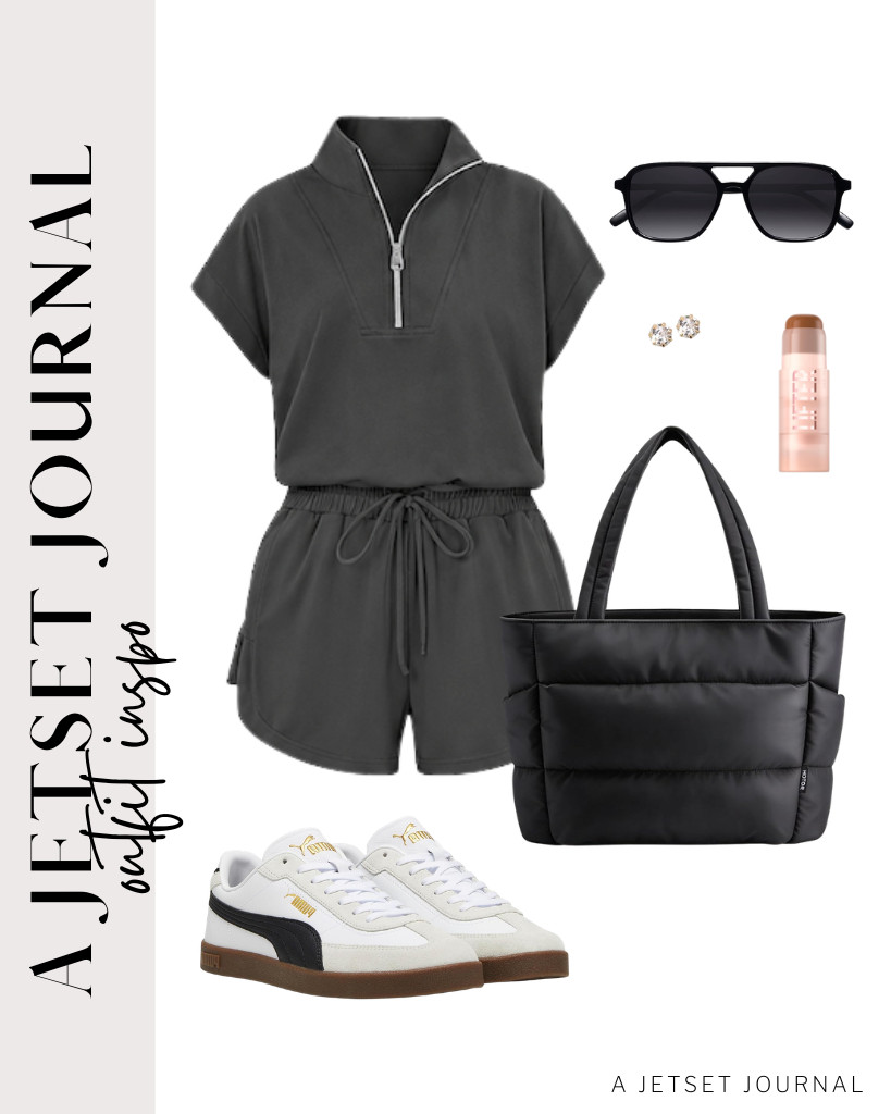 A dark gray matching outfit from KISSMODA goes well with this HOTOR puffer tote bag. 

These PUMA sneakers are perfect for this outfit. Finish this look with a bit of multi-use face stick from Maybelline.

#LTKSeasonal #LTKSaleAlert #LTKTravel
 

 