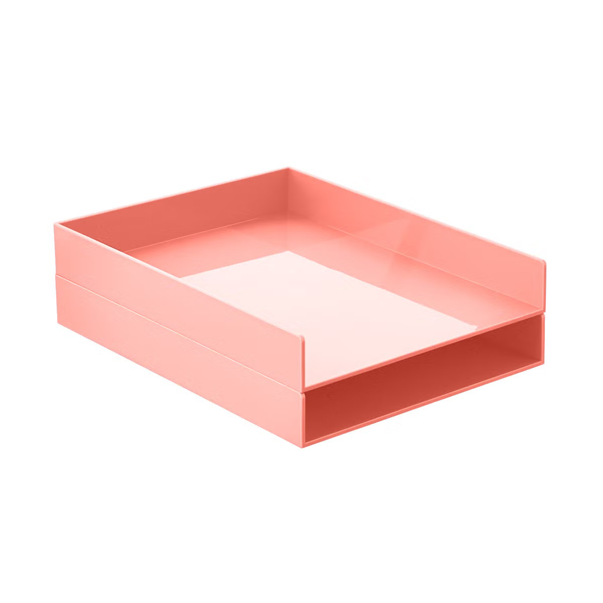 Poppin Stackable Letter Tray Blush | The Container Store