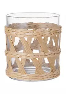 Elements Glass Seagrass Hurricane | Belk