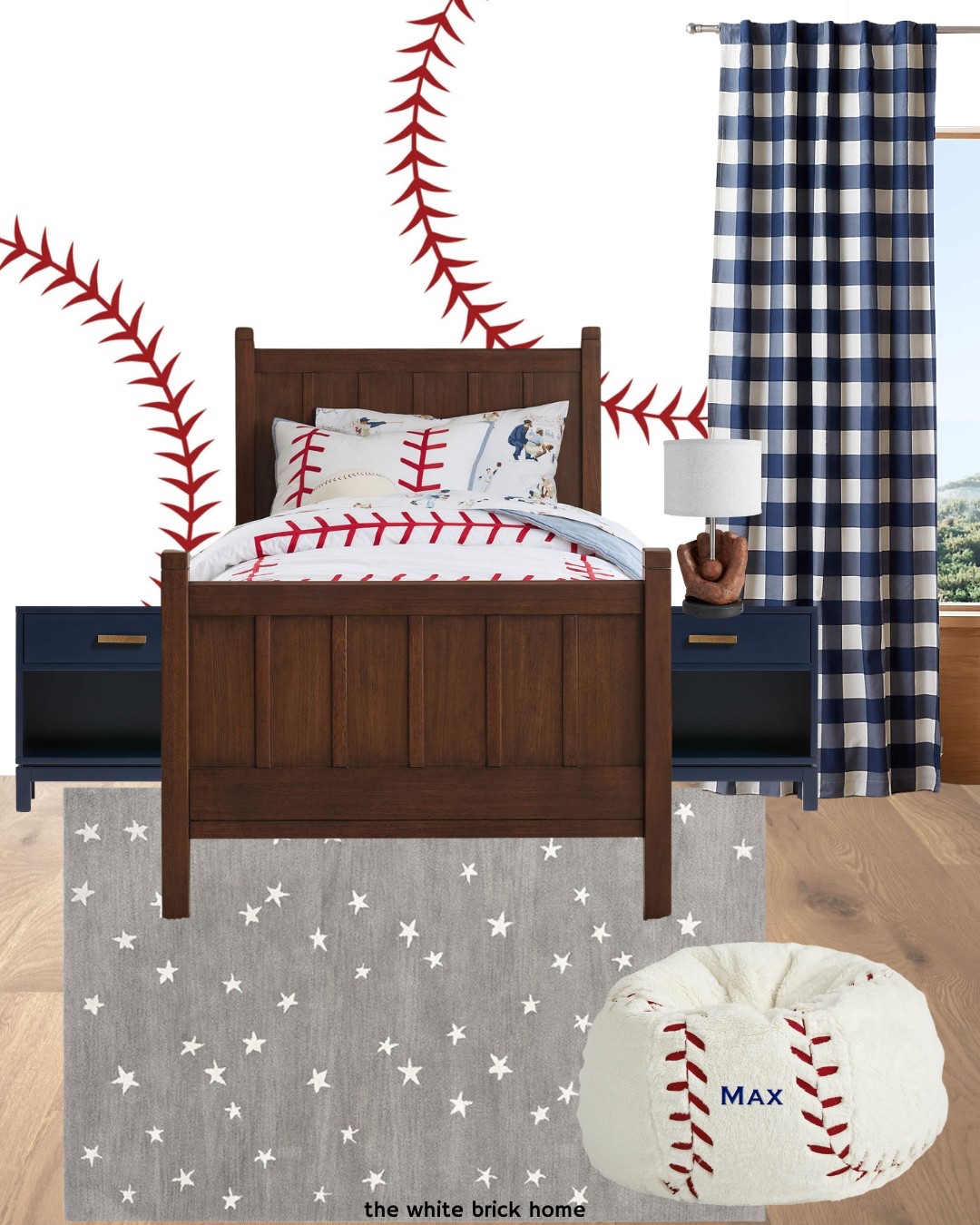 The cutest little baseball bedroom I ever did see!!!

Kids room, kids bedroom, baseball, baseball themed bedroom, baseball room, sports themed bedroom, baseball themed bedroom, baseball bean bag chair, curtains, boys room curtains, boys room furniture, boys room, boys bedroom, boys room rug, boys room nightstand, boys room dresser, boys room wall art, boys room bedding, boys room table lamp, boys room curtains, bed, boys room bed, boys room bedroom furniture, twin bed. Bedroom, bedroom design, kids room mood board, kids room ideas, kids room decor, home decor, home finds, bedroom decor. Americana bedroom, kids room theme, sports room baseball, pottery barn kids, Wayfair, crate and barrel 

#LTKHome #LTKFamily #LTKKids