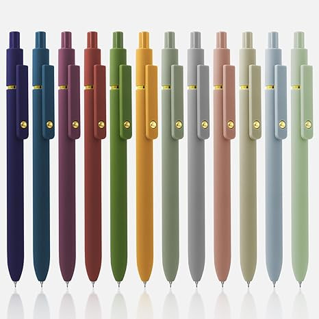 12 Pcs Gel Pens 0.5mm Quick Dry Black Ink Pens Fine Point Smooth Writing Pens, Cute Office and Sc... | Amazon (US)