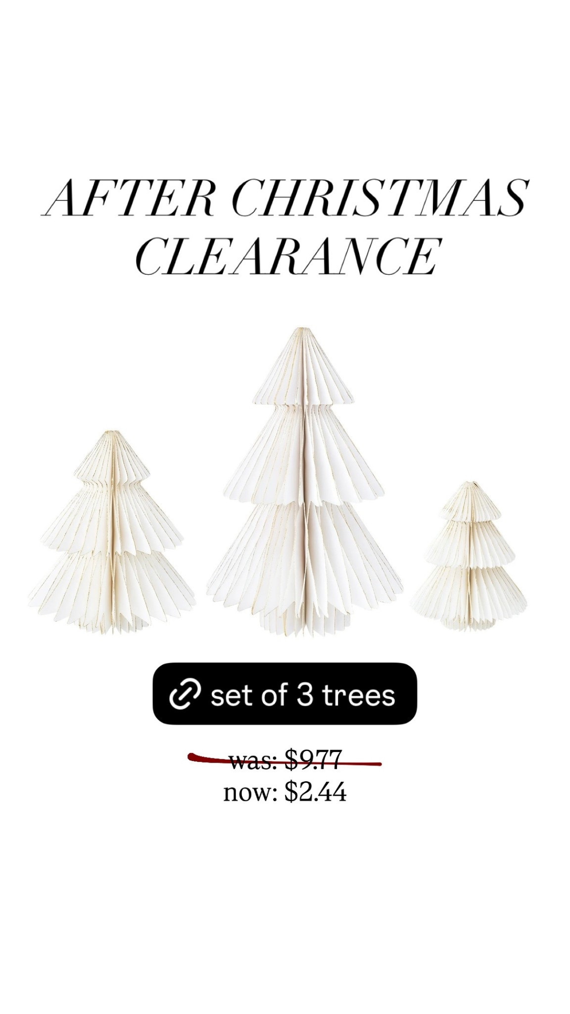 Clearance Christmas trees! Set of three for under $3! Free shipping! 

Linked up table top centerpiece item on major clearance as well!

#LTKSaleAlert #LTKHoliday #LTKHome
