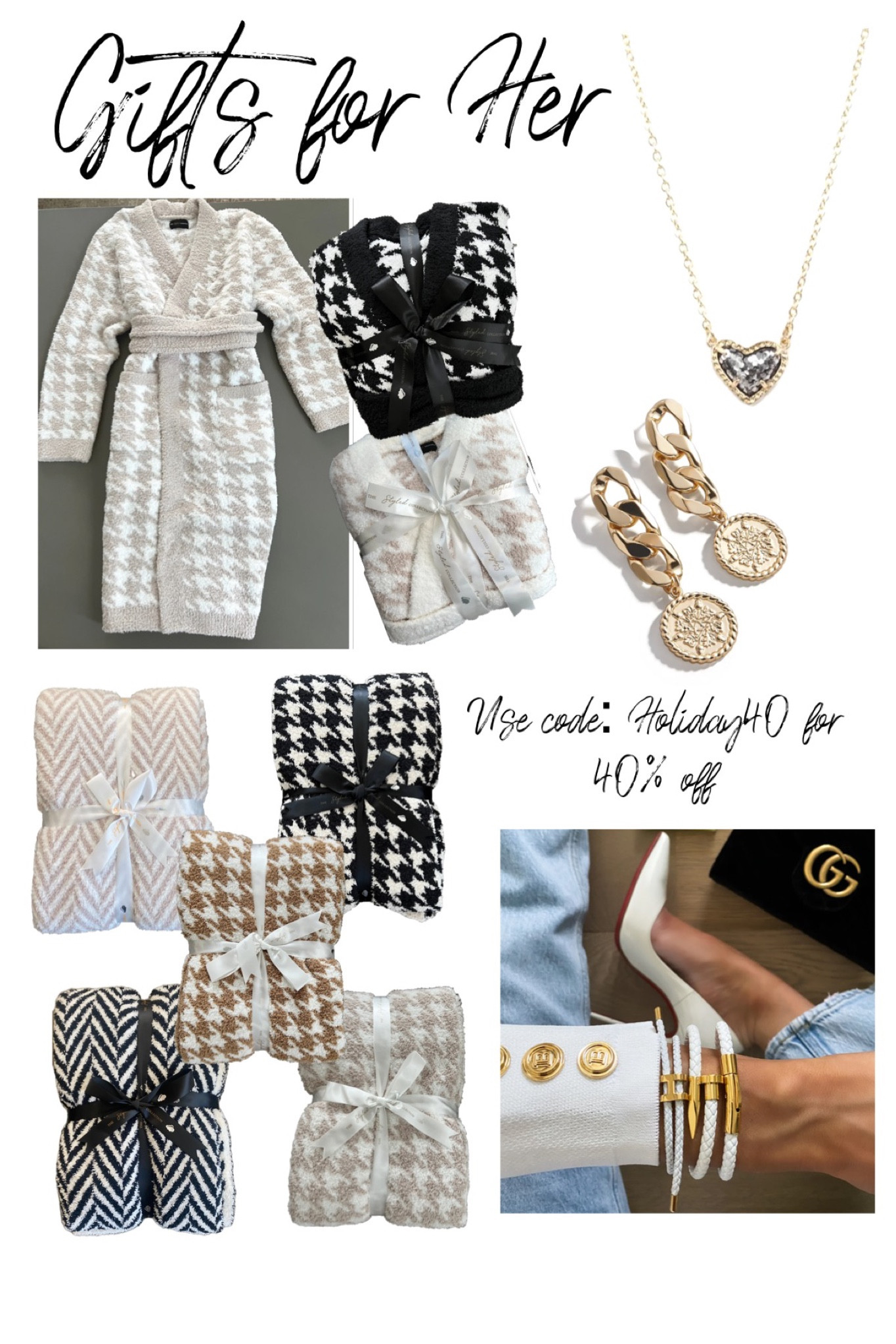 Take 40% off with
code “Holiday40” now through Monday.

Gifts for her 
#LTKcyberweek
Soft robe
Soft blanket
Throw blanket
Accent blanket
Jewelry 
Krista Horton 
Gifts for her
Gifts for women 

#LTKCyberweek #LTKsalealert #LTKGiftGuide