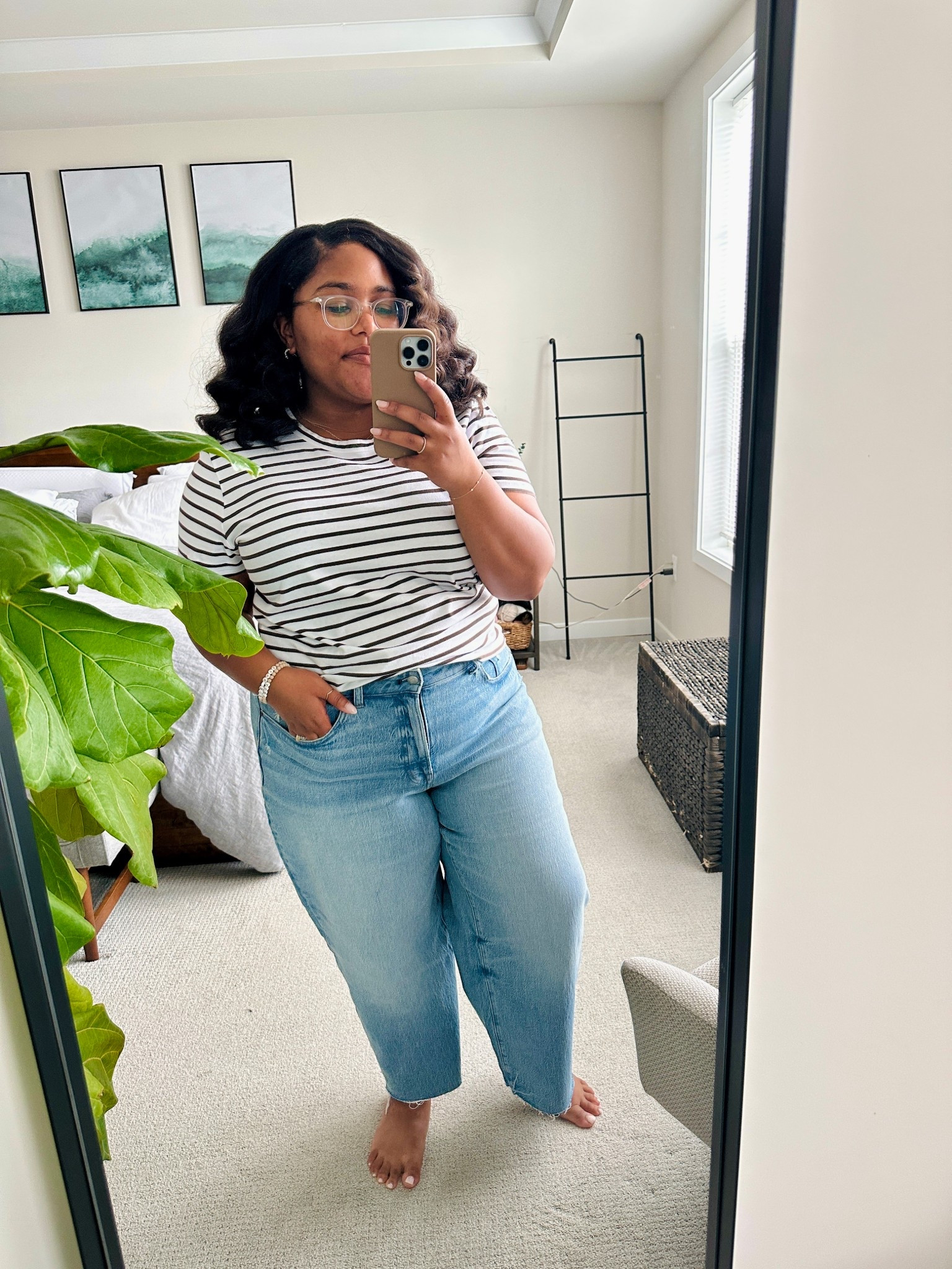 OOTD! Love this striped tee! It feels a bit thicker than a traditional tee tshirt and is so comfy  

#LTKPlusSize #LTKPetite #LTKSeasonal