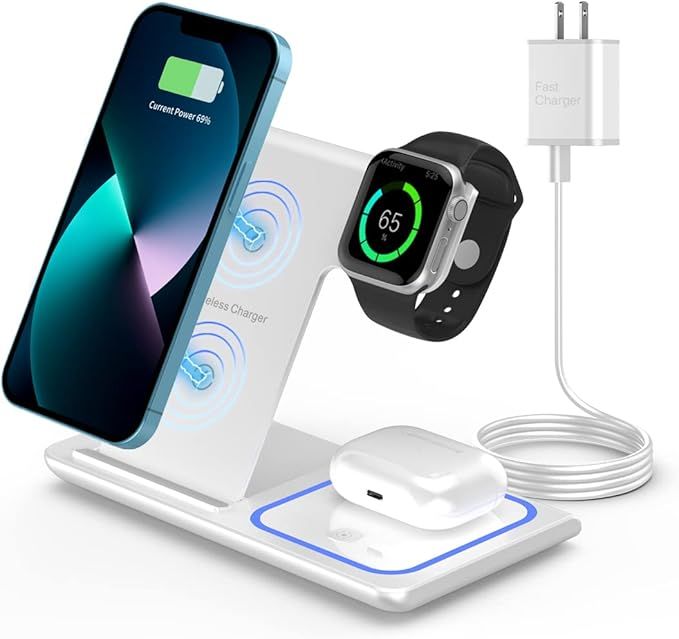3 in 1 Wireless Charger Station,RUI MAI LAI for Apple iWatch 7/6/SE/5/4/3/2, Airpods 3/2/pro,iPho... | Amazon (US)
