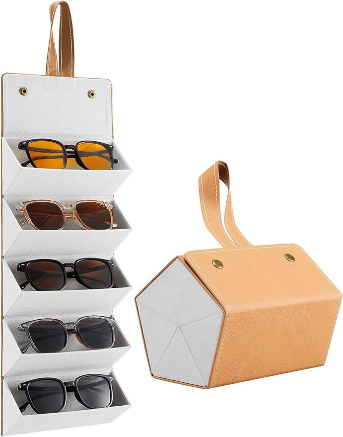 Travel Sunglasses Organizer, Sunglass Travel Case for Multiple Pairs, Portable Glasses Travel Cas... | Amazon (US)