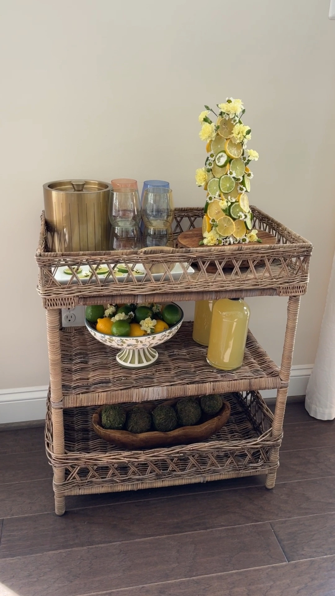 Not your typical bar cart 🍋‍🟩🌱🍋

#LTKSeasonal #LTKHome