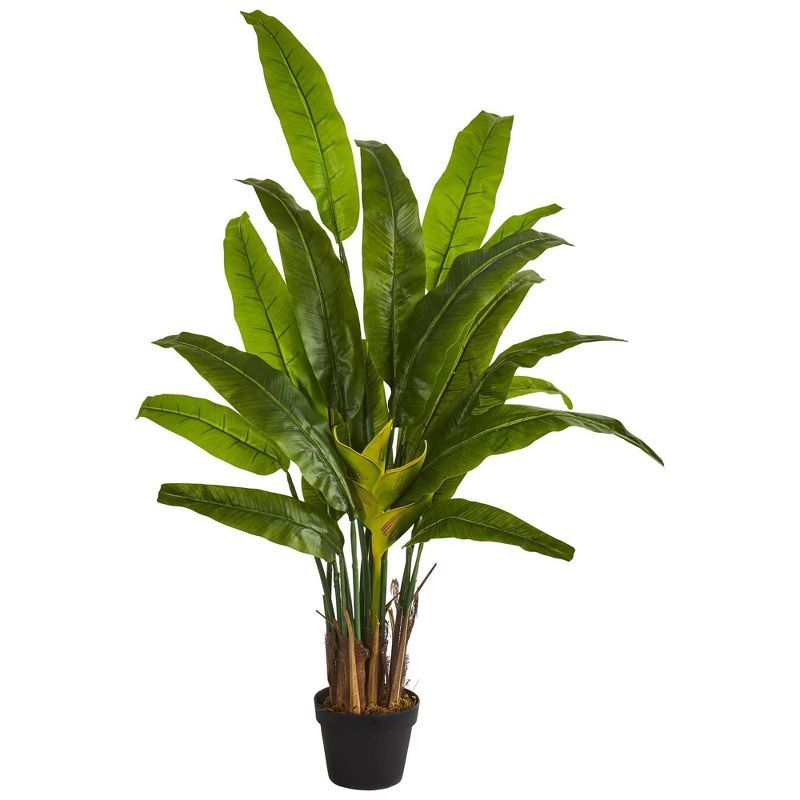 54&#34; Artificial Traveler&#39;s Palm Tree in Pot Black - Nearly Natural | Target