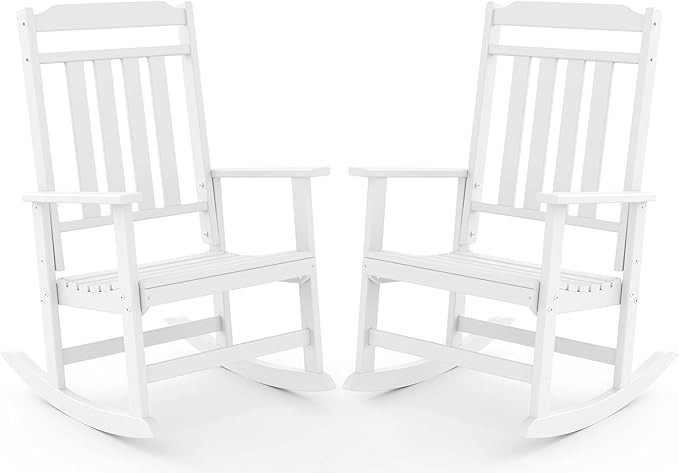 GREENVINES Outdoor-Rocking-Chairs-Set-of-2 | HDPE Plastic | Patio Rockers | Porch Rocker Chair | ... | Amazon (US)