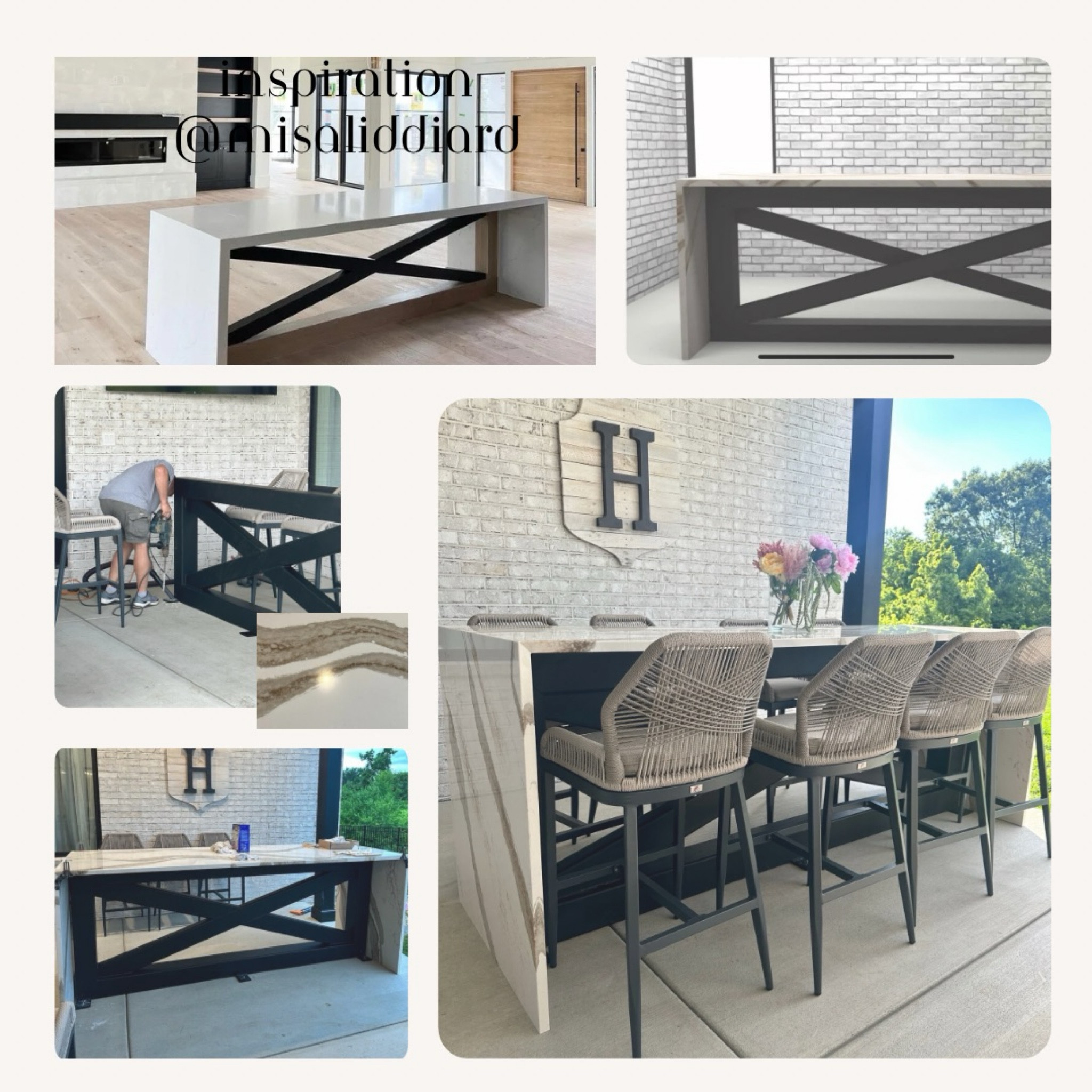 We had this gorgeous outdoor high top table custom made.  My husband wanted his own bar, but I wanted something more functional. We comprised with a bar height waterfall table that seats 8. I found the absolute perfect set of outdoor barstools that are super comfy and durable for the weather conditions from @wayfair. 

#LTKHome