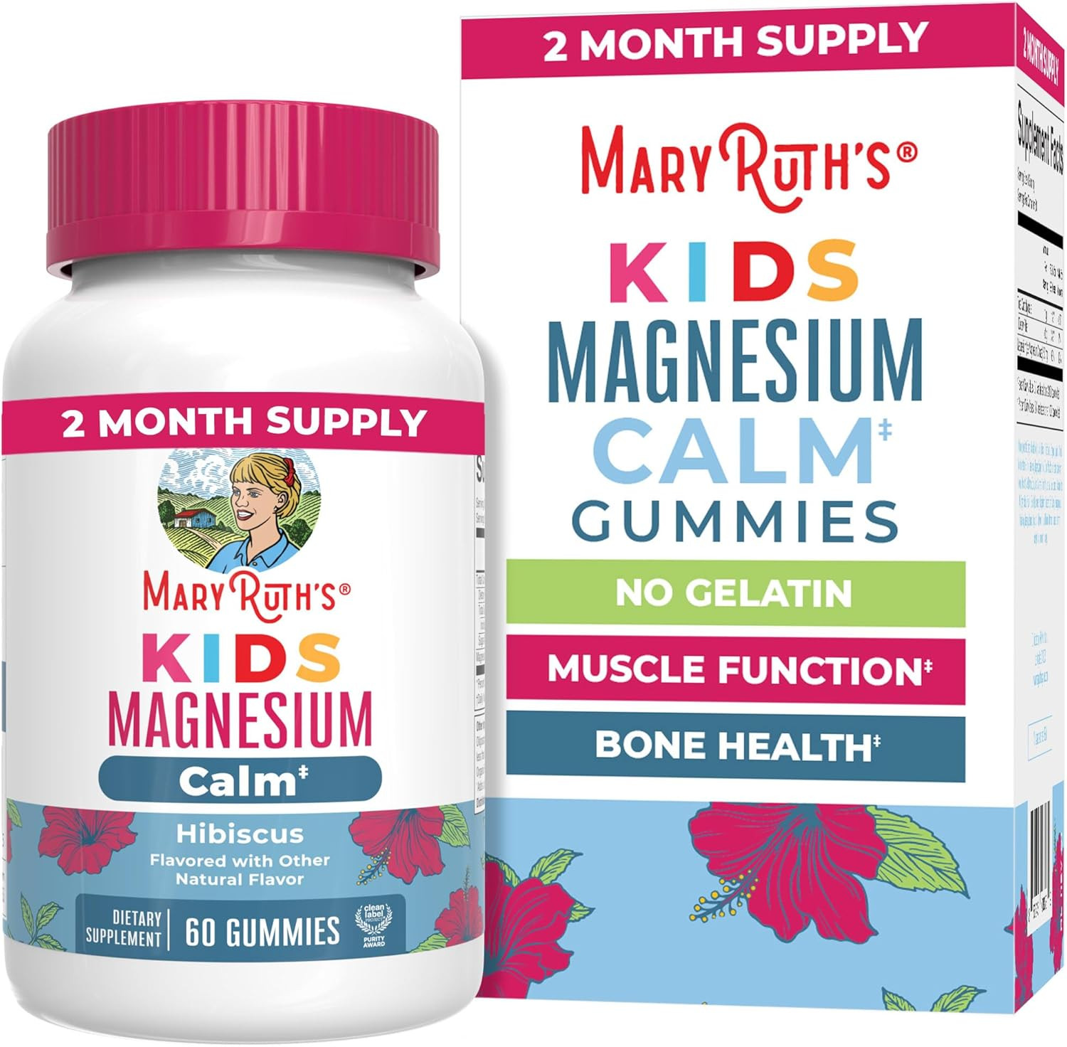 Kids Magnesium Calm Gummies by MaryRuth's | Sugar Free | 50mg Magnesium Citrate Gummies for Kids ... | Amazon (US)