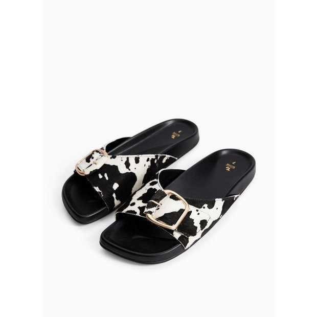 Buy Animal Print Single Strap Footbed Sandals 7 | Sandals | Tu | Tu Clothing