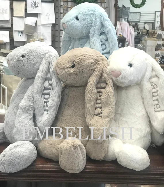 Personalized Baby Gift| Personalized Bunny Rabbit,Personalized Stuffed Animal,Personalized Jellyc... | Etsy (US)