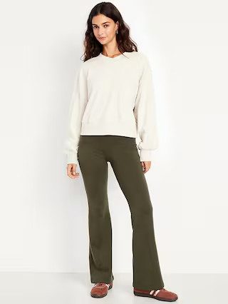 High-Waisted Fleece-Lined Flared Leggings | Old Navy (US)