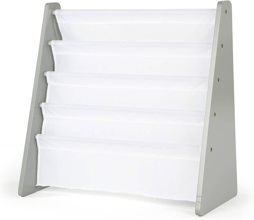Humble Crew, Grey/White Kids Book Rack Storage Bookshelf, 4 Tiers | Amazon (US)