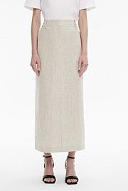 Yarn Dye Linen Tailored Maxi Skirt | Witchery (AU)