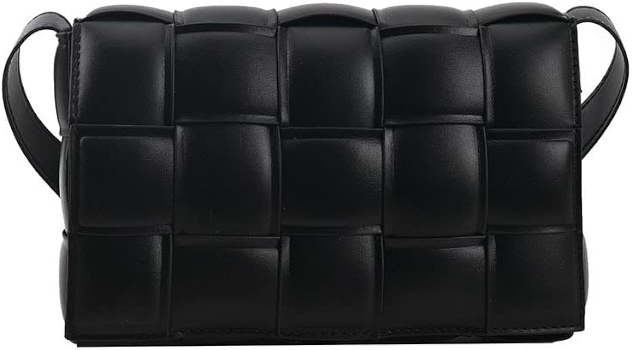 YUJORY Handmade Woven Crossbody bags for Women - Shoulder Bag Casual Leather Handbag, Purse (blac... | Amazon (US)