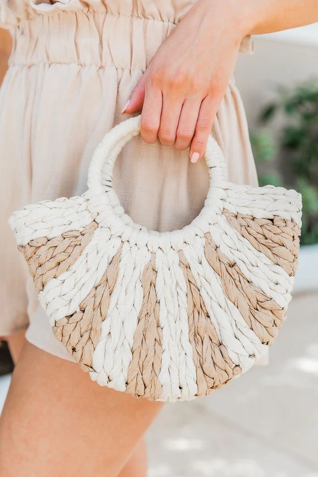 Take A Second Two Toned Braided Semi Circle Purse | The Pink Lily Boutique