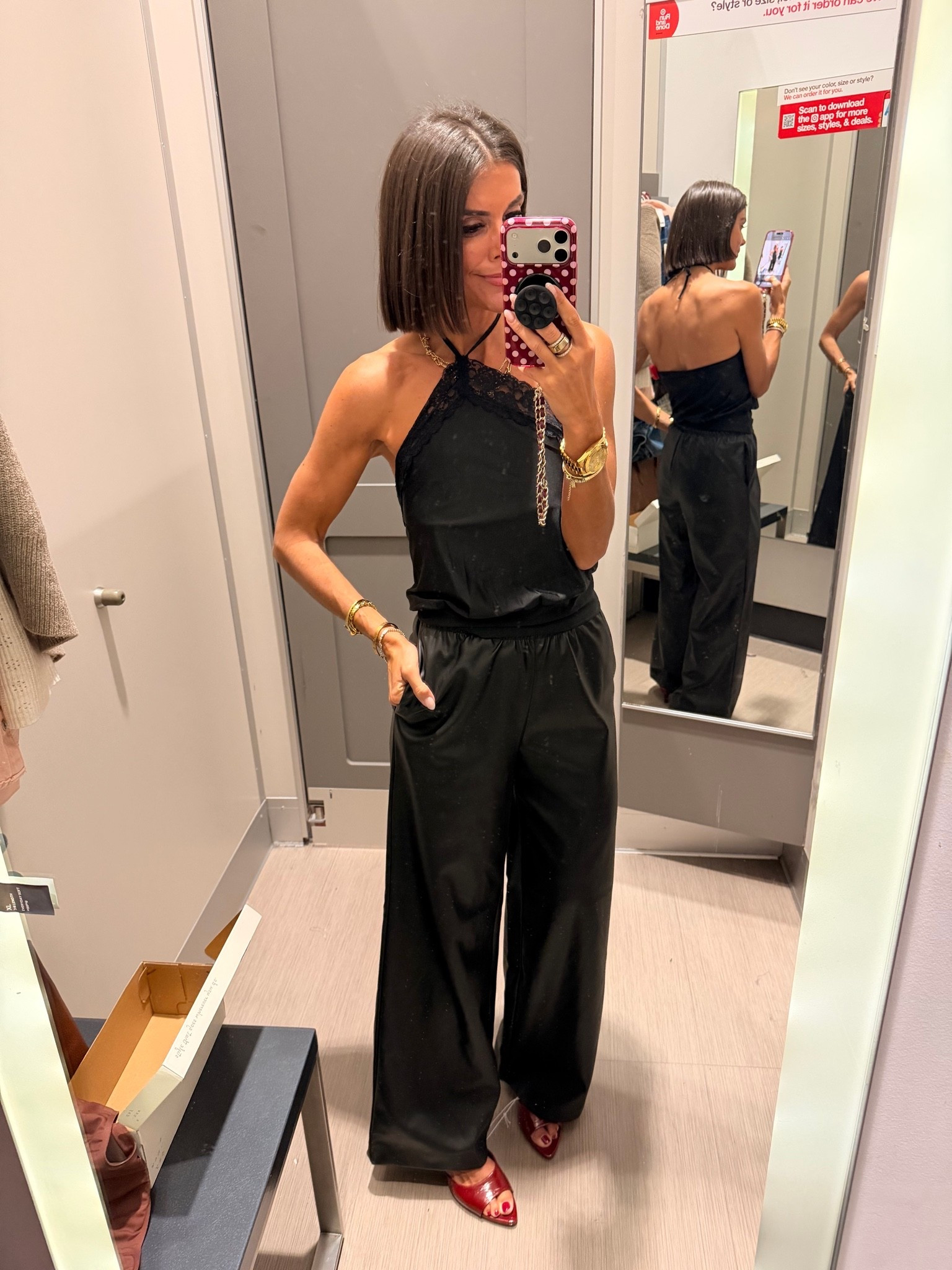 Target faux leather pants on the top seller list this week! Size xs in both top and pants