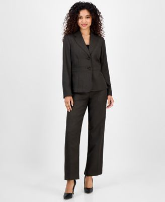 Le Suit Women's Notched Collar Wide-Leg Pantsuit Set, Regular & Petite - Macy's | Macy's