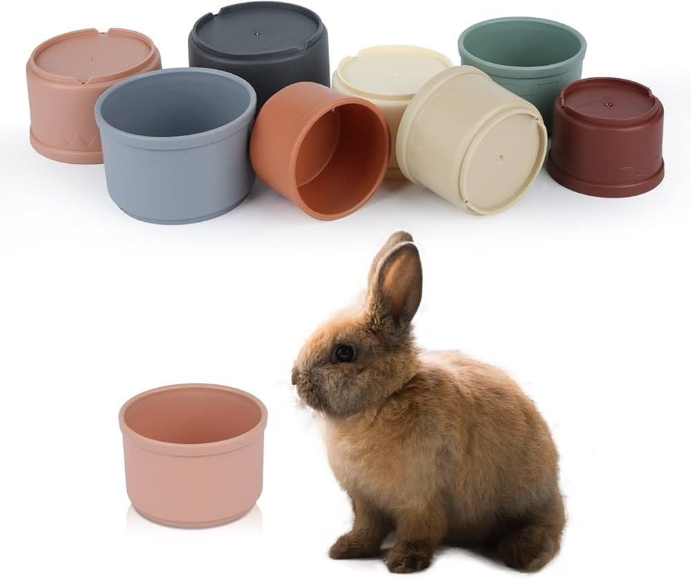 8pcs Rabbit Stacking Cups, Multicolored Stack Up Bunny Cups Reusable Bunny Toys for Rabbits Stack... | Amazon (CA)