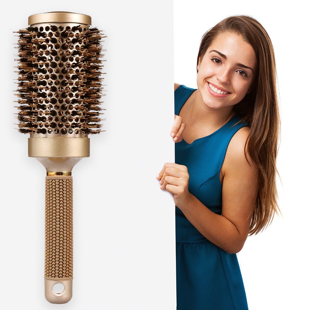 Large Brush 3.3 Inch, Boar Bristle Round Brush Hair for Women, Hair Brush for Blow Drying, Cerami... | Walmart (US)