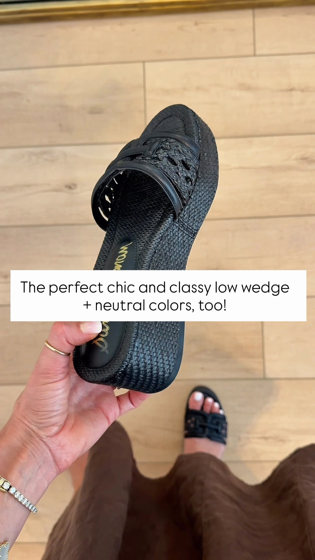 The most gorgeous low wedge for summer and fall! Super comfortable! Summer outfits. Vacation outfits. Resort outfits. Resort wear. Summer style. Elevated casual outfits. Black wedge.

#LTKootd #LTKTravel #LTKgrwm