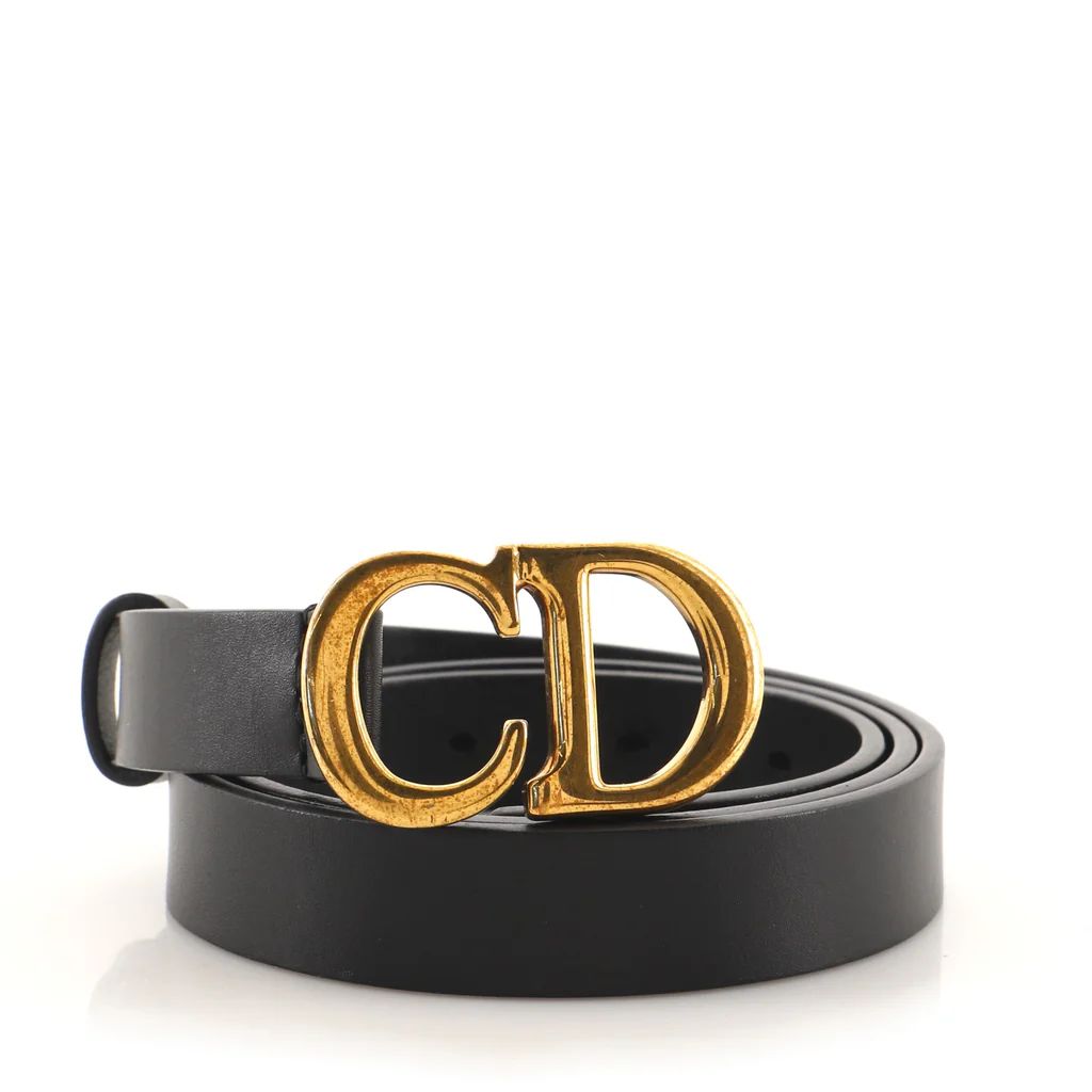 Christian Dior Saddle Belt Leather Thin Black 90037467 | Rebag