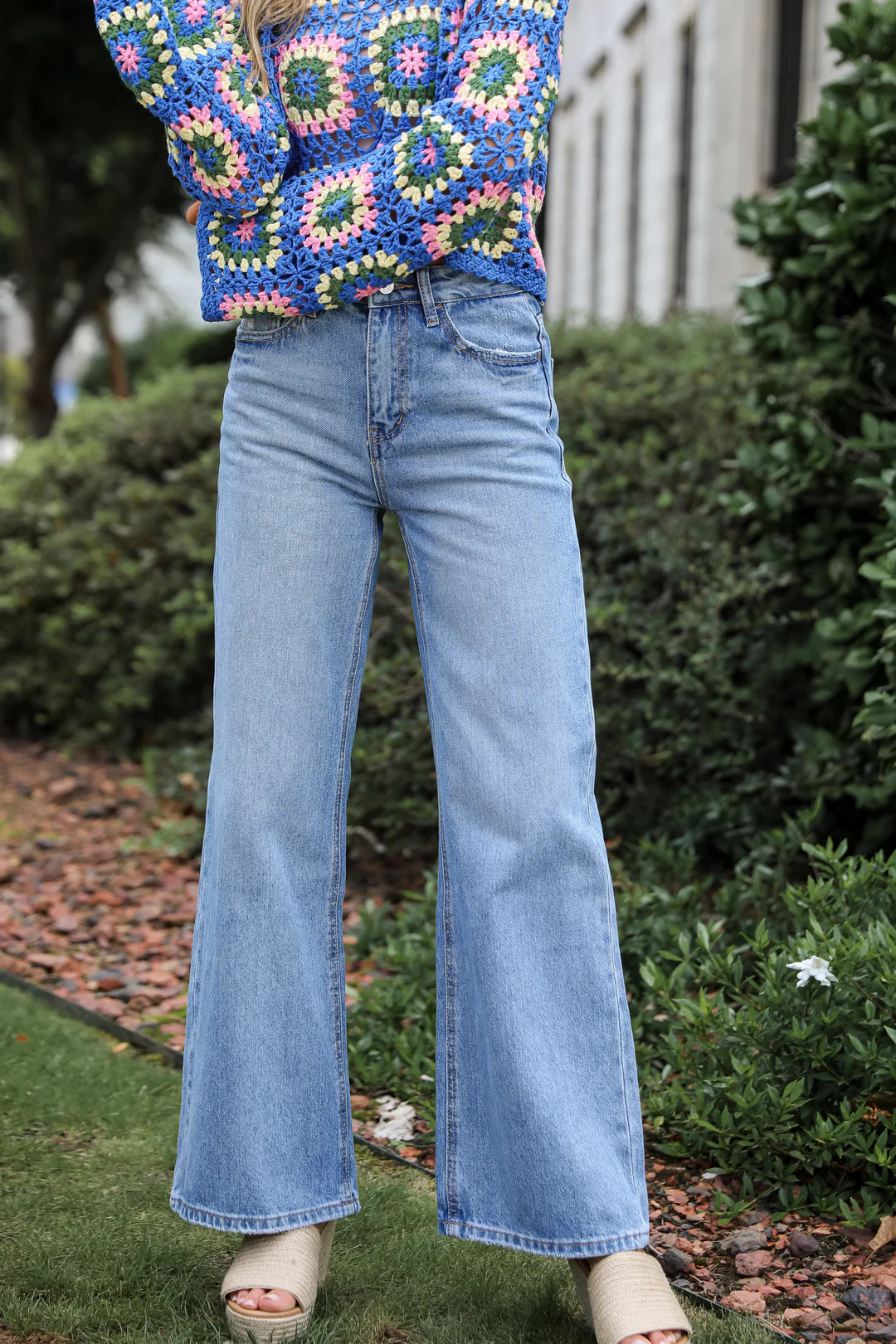 Lainey Medium Wash Wide Leg Jeans | Dress Up