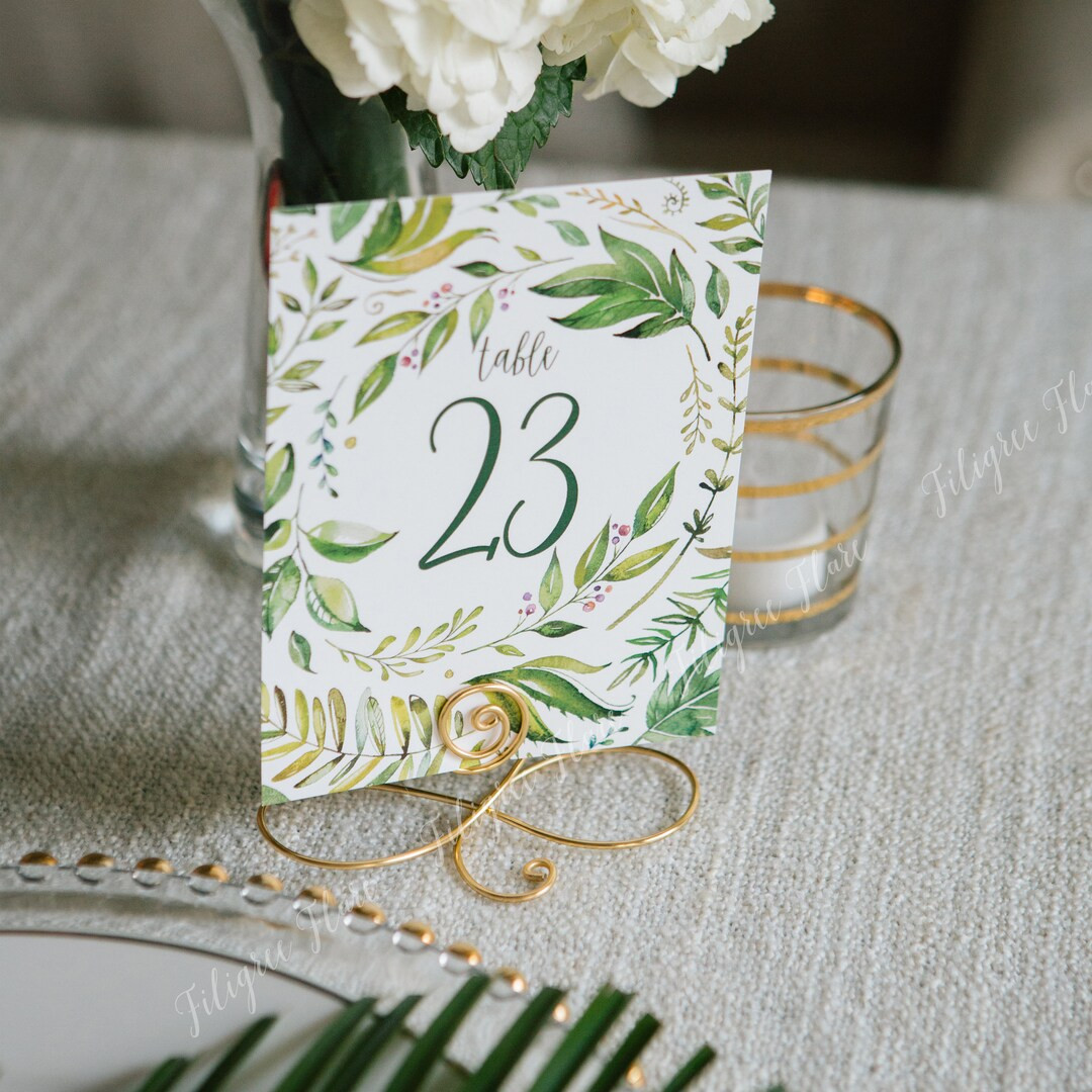 Set of 12 Large Wire infinity Bow table number holders, black, gold and silver table number holde... | Etsy (US)