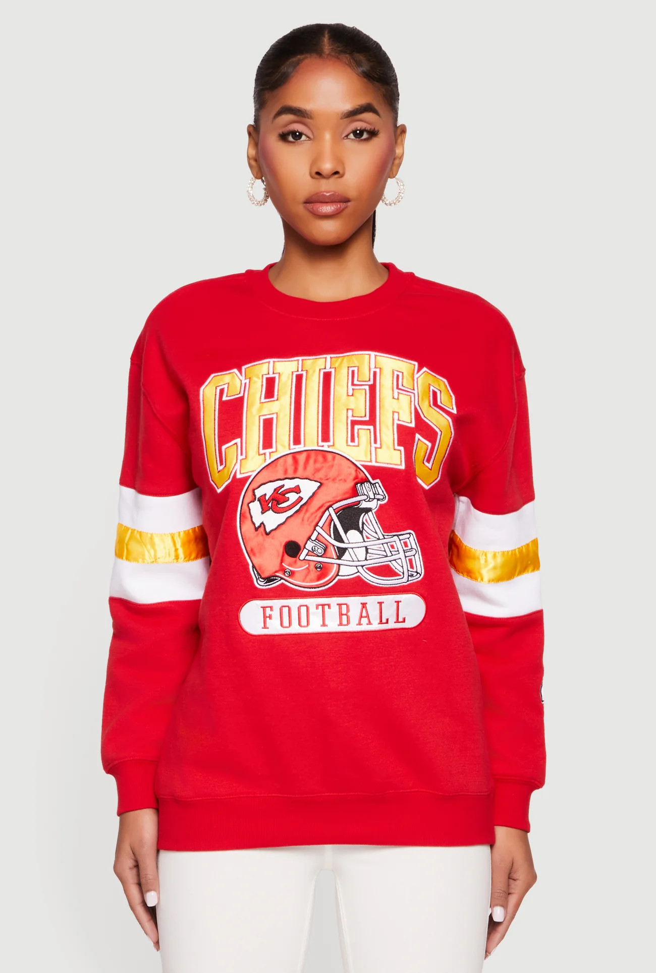 NFL Chiefs Embroidered Crew Neck Sweatshirt | Rainbow Shops